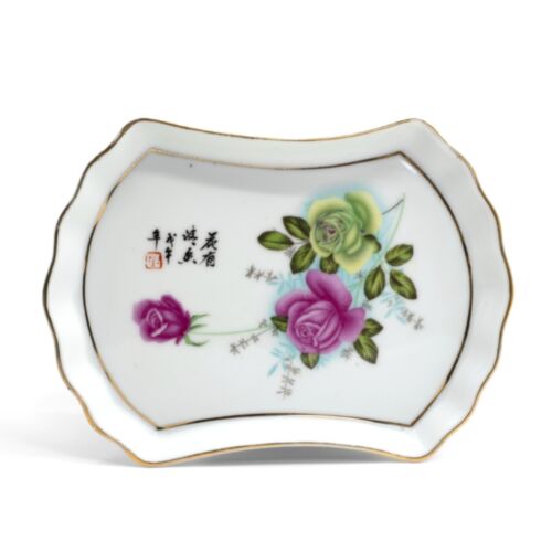 7.80s flower decor teapot plate